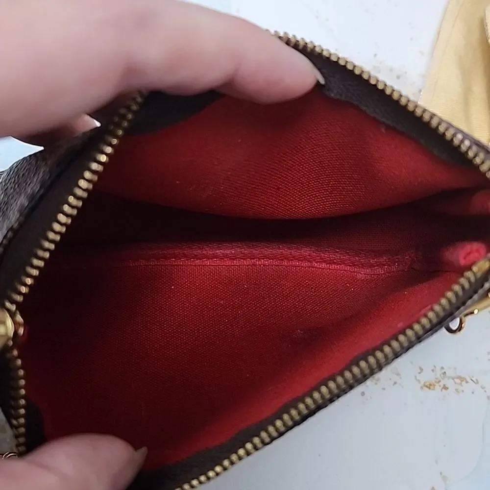 Authentic Louis Vuitton Damier Ebene Mini Pochette
